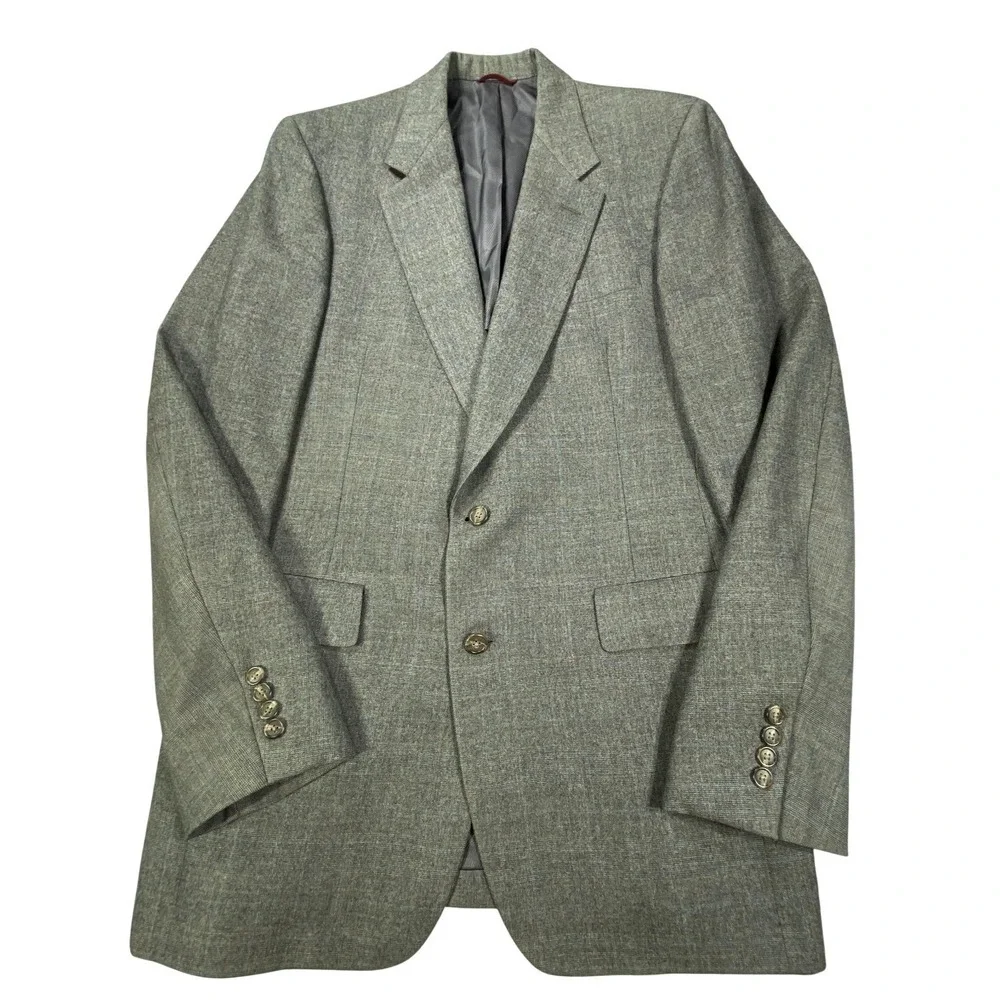 Vintage‎ Hart Schaffner Marx Blazer 40L XL Plaid Check Sport Coat Jacket 80s USA